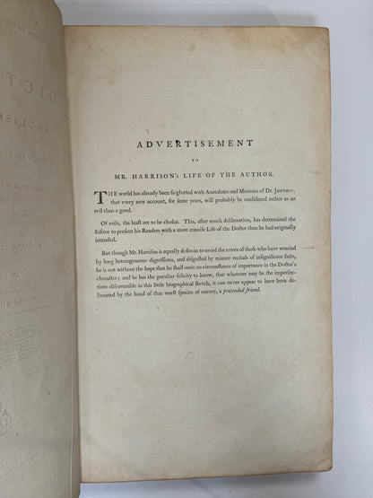 Samuel Johnson's Dictionary of the English Language 1786 Harrison Ed.