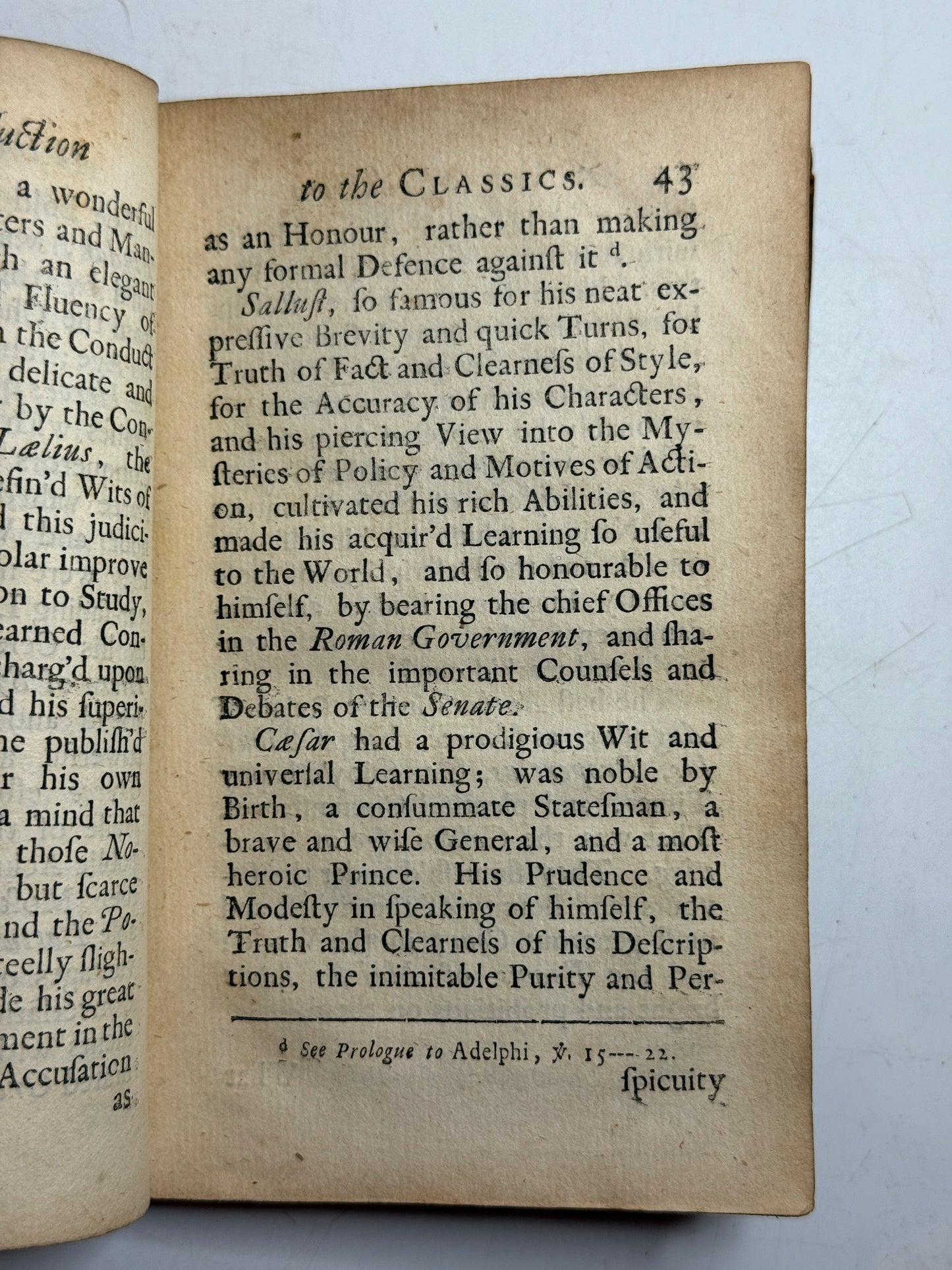 An Introduction to the Classics by Anthony Blackwall 1718 First Edition