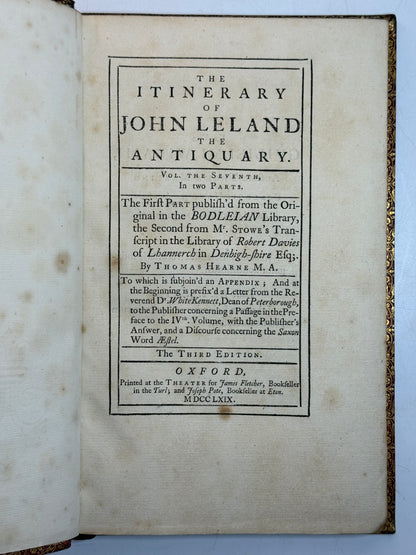 The Itinerary of John Leland the Antiquary 1769-1770