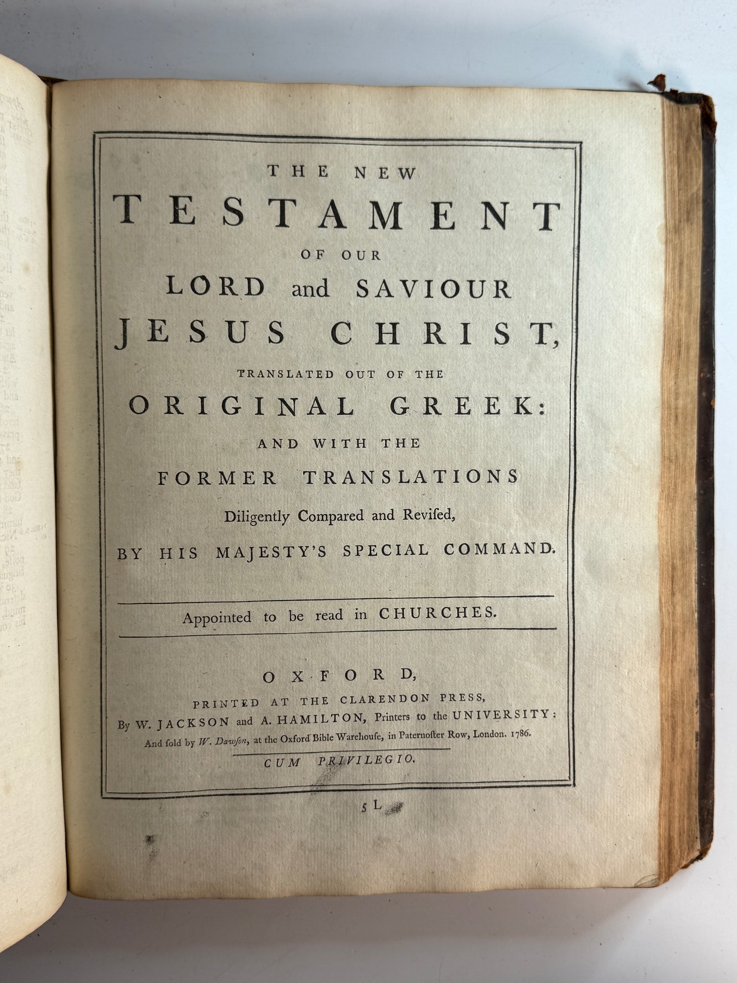 Antique King James Bible 1786 Clarendon Press Oxford Edition