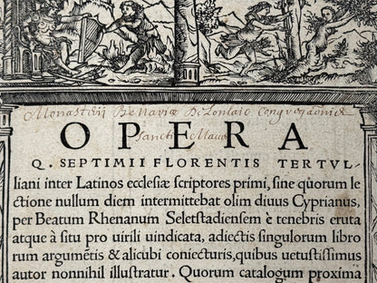 The Editio Princeps of Tertullian's Works 1521: The Important St. Maur Copy