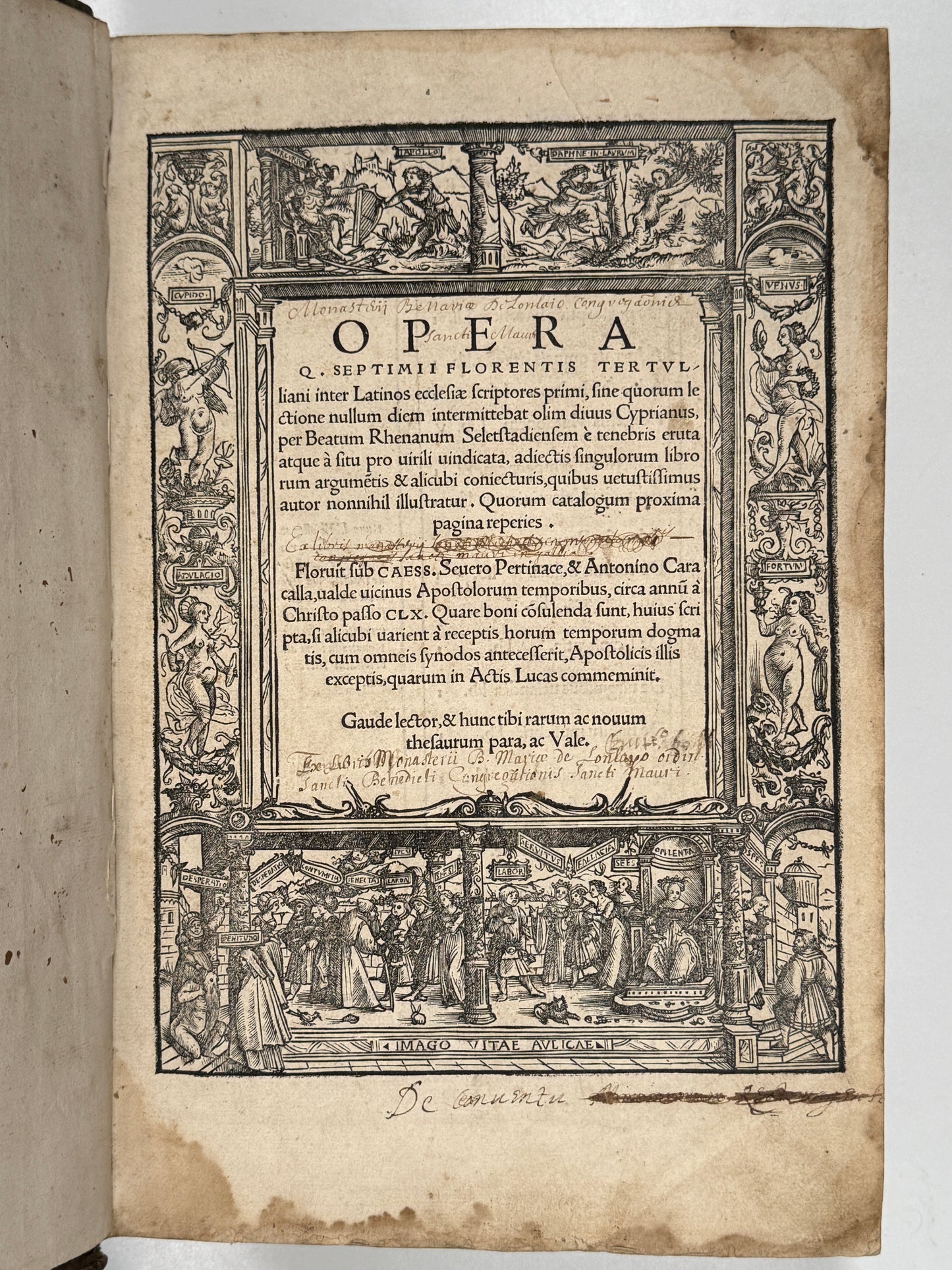 The Editio Princeps of Tertullian's Works 1521: The Important St. Maur Copy