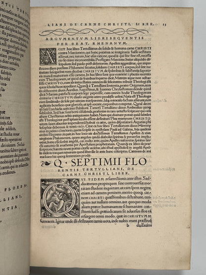 The Editio Princeps of Tertullian's Works 1521: The Important St. Maur Copy
