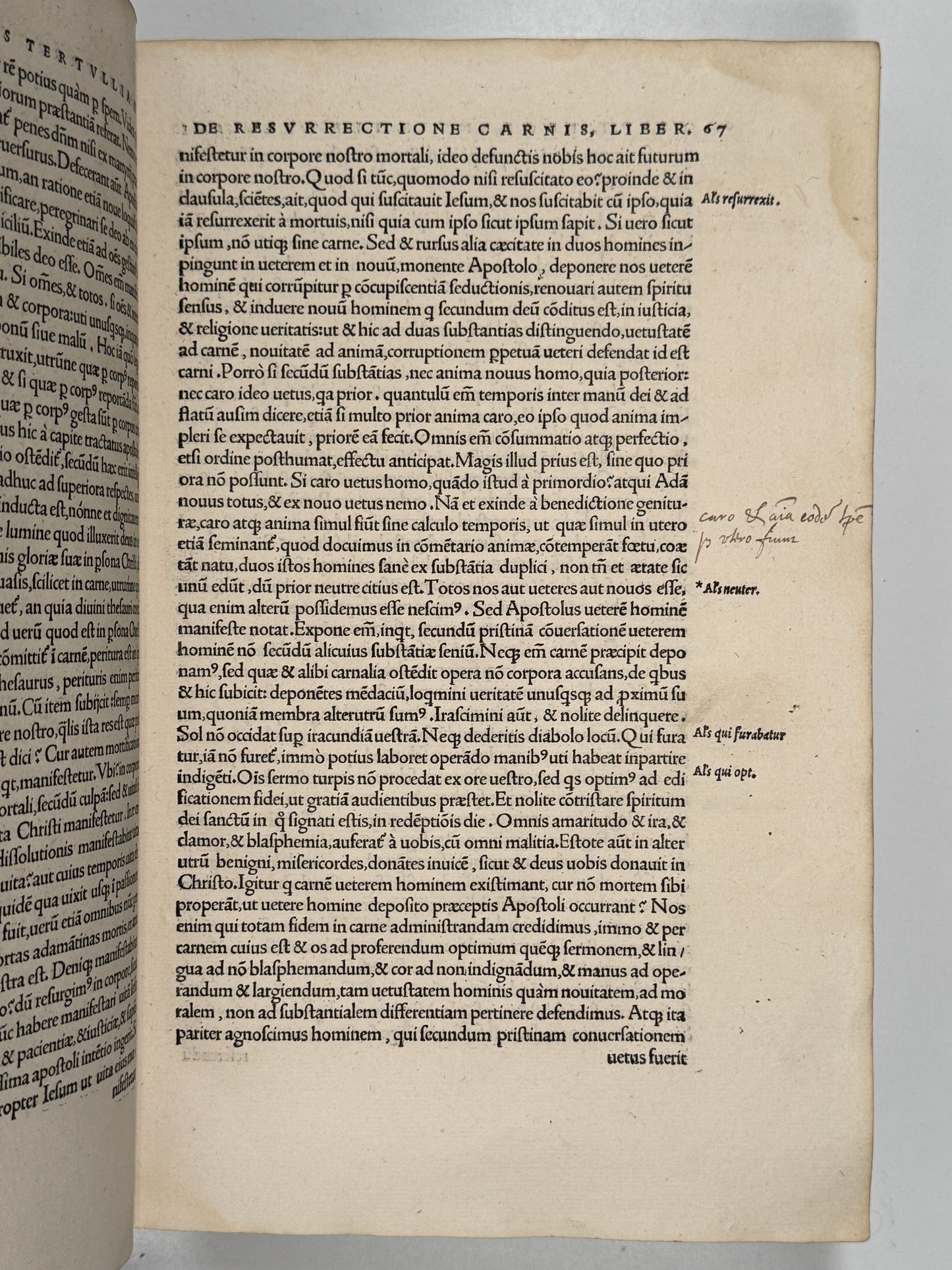 The Editio Princeps of Tertullian's Works 1521: The Important St. Maur Copy