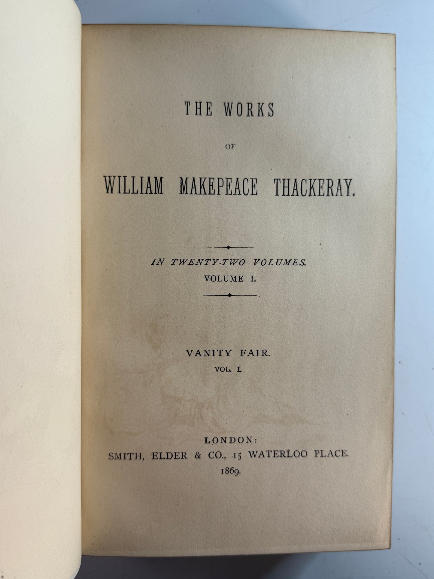 The Works of W.M Thackeray 1869 First Collected Edition
