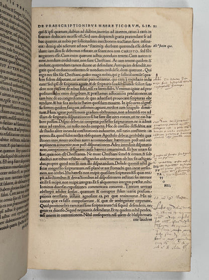 The Editio Princeps of Tertullian's Works 1521: The Important St. Maur Copy