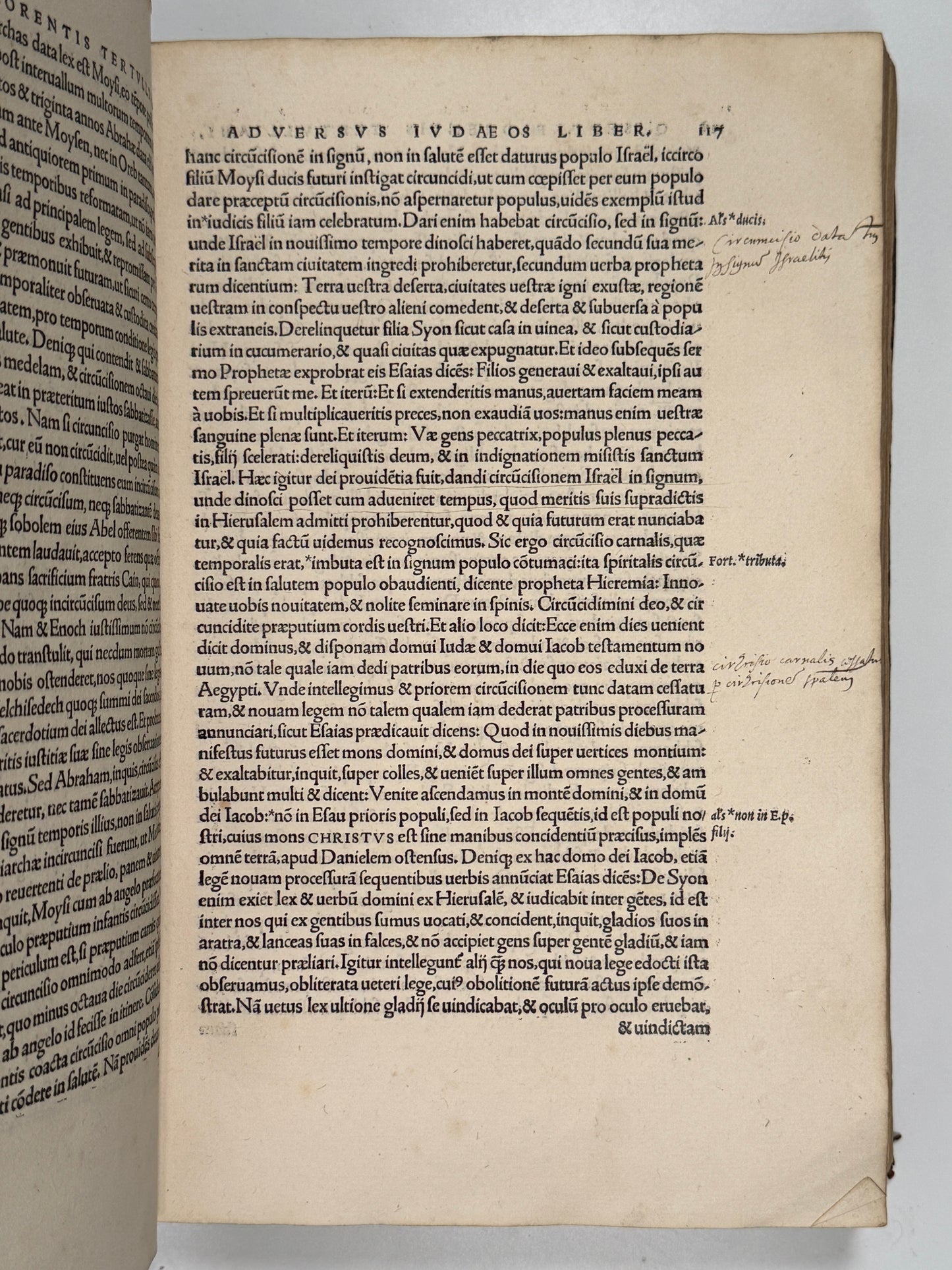 The Editio Princeps of Tertullian's Works 1521: The Important St. Maur Copy