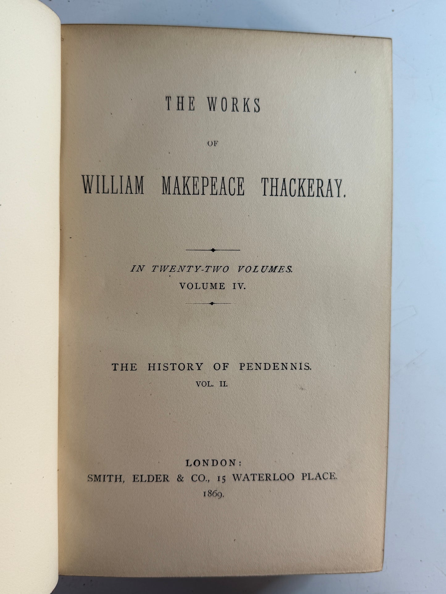 The Works of W.M Thackeray 1869 First Collected Edition