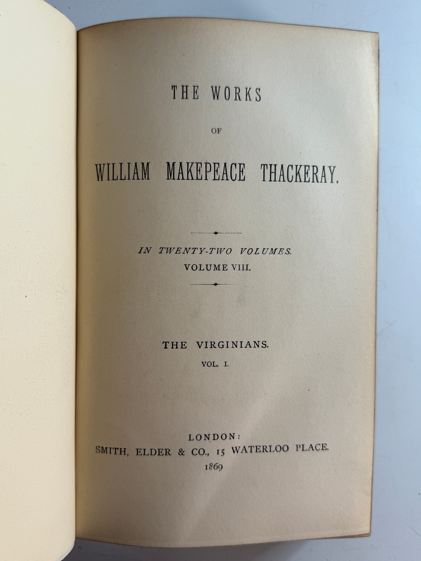 The Works of W.M Thackeray 1869 First Collected Edition