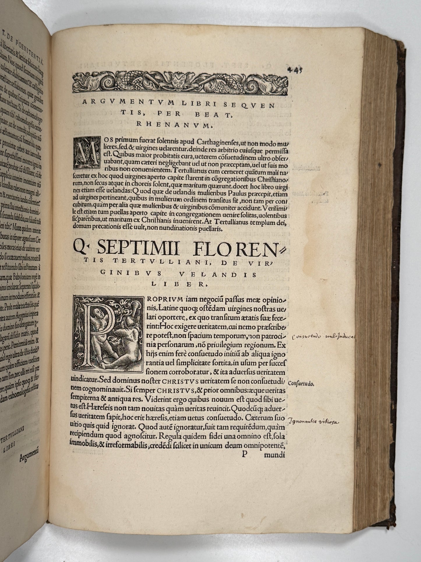 The Editio Princeps of Tertullian's Works 1521: The Important St. Maur Copy
