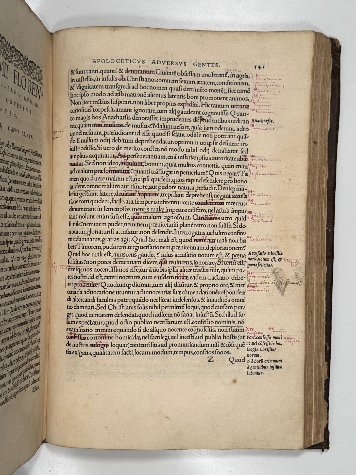 The Editio Princeps of Tertullian's Works 1521: The Important St. Maur Copy