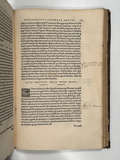 The Editio Princeps of Tertullian's Works 1521: The Important St. Maur Copy