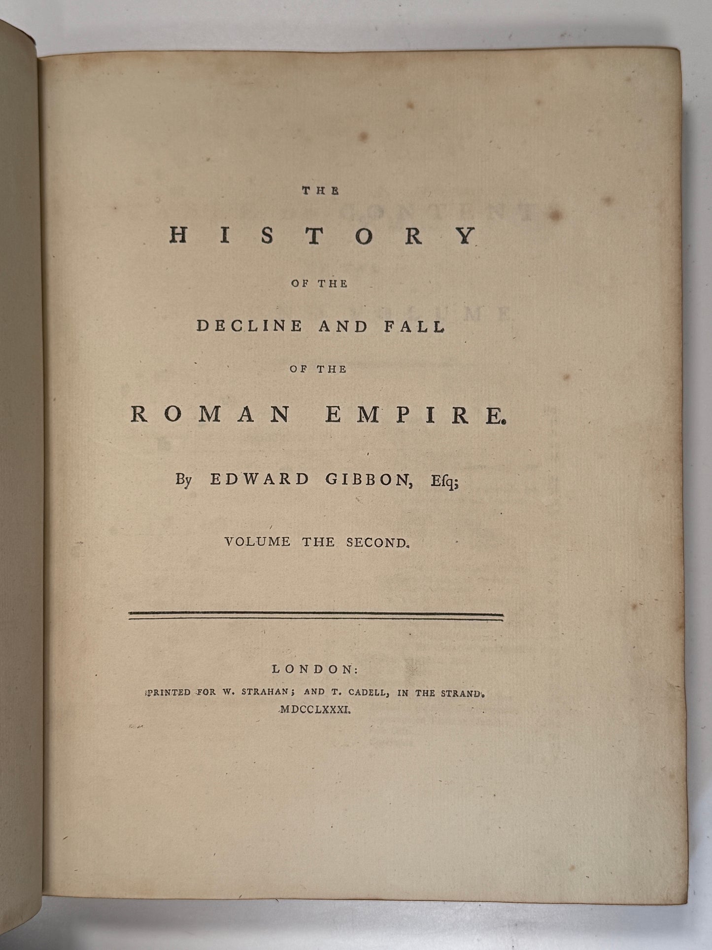 First Edition: The Decline and Fall of the Roman Empire by Edward Gibbon