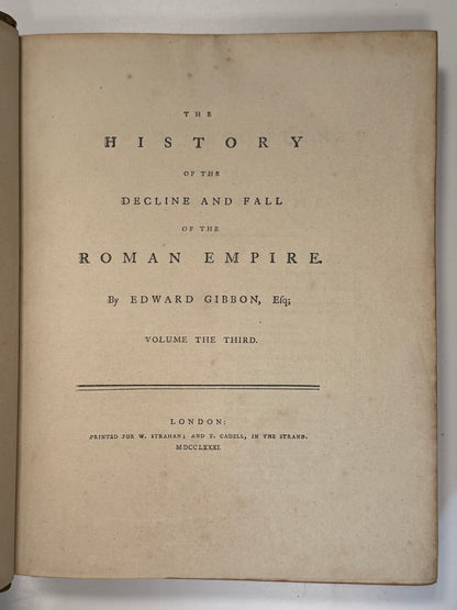 First Edition: The Decline and Fall of the Roman Empire by Edward Gibbon