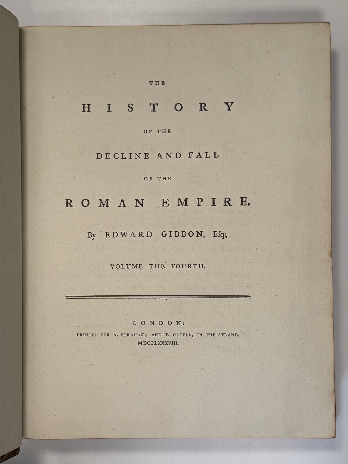 First Edition: The Decline and Fall of the Roman Empire by Edward Gibbon