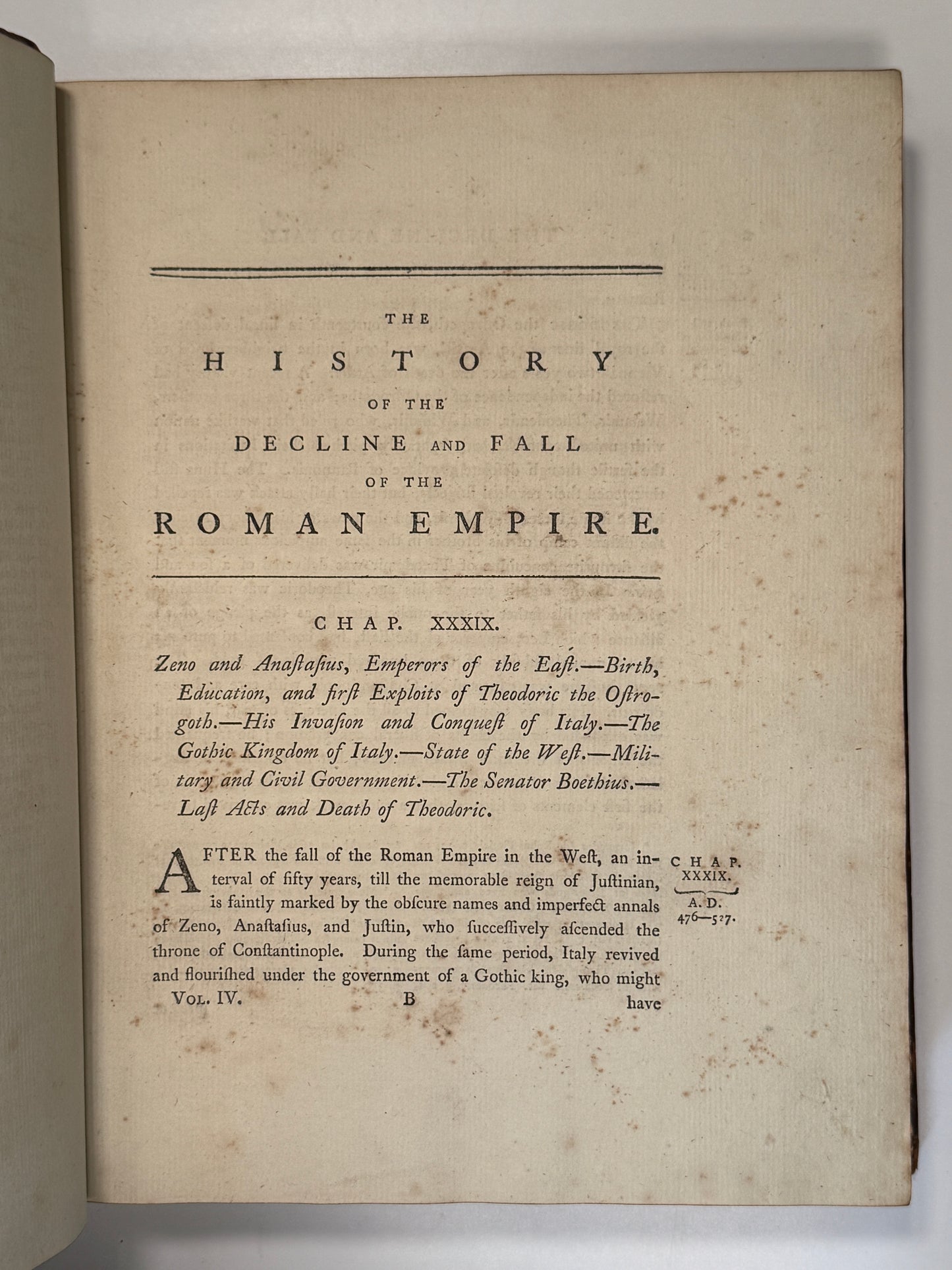 First Edition: The Decline and Fall of the Roman Empire by Edward Gibbon