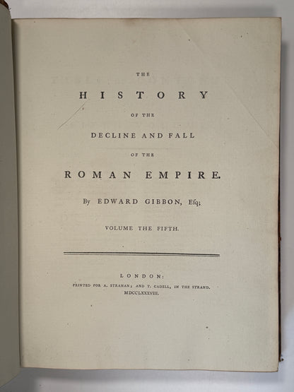 First Edition: The Decline and Fall of the Roman Empire by Edward Gibbon