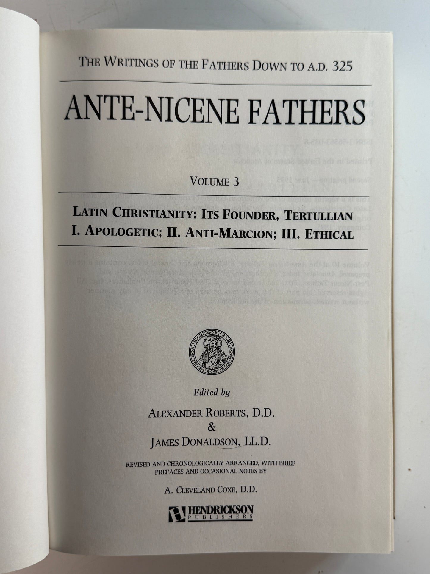 The Early Church Fathers by Philip Schaff Ante-Nicene to Post-Nicene History