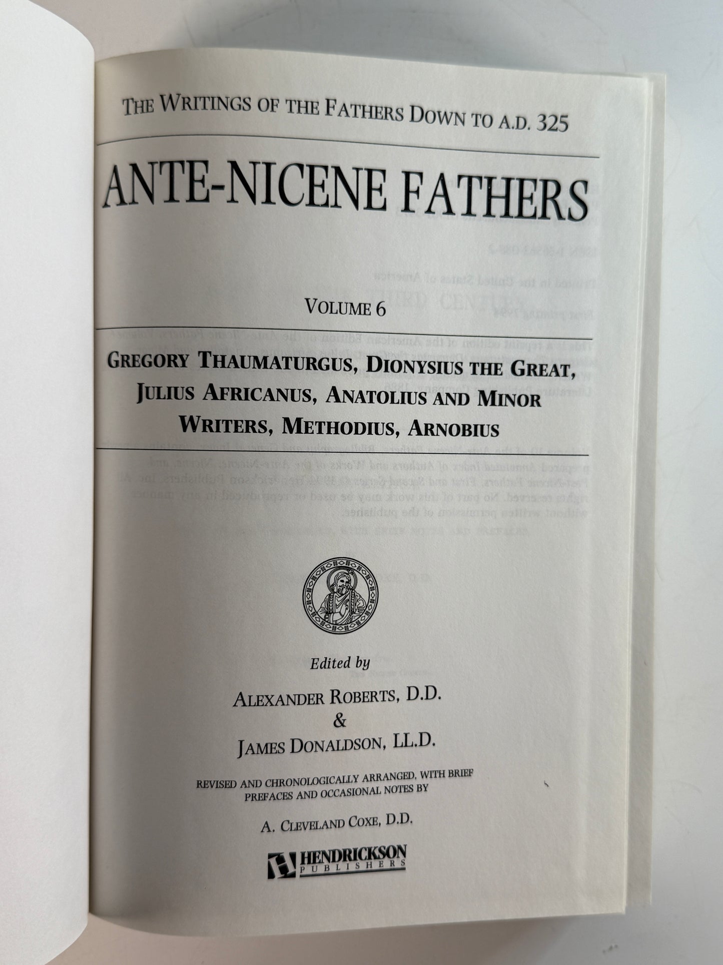 The Early Church Fathers by Philip Schaff Ante-Nicene to Post-Nicene History