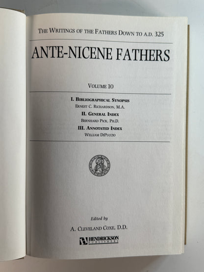 The Early Church Fathers by Philip Schaff Ante-Nicene to Post-Nicene History