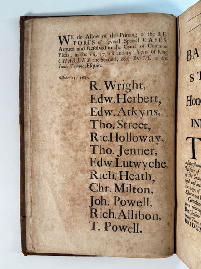 Charles II Reports of Several Special Cases 1687
