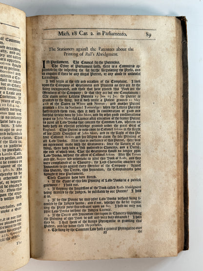 Charles II Reports of Several Special Cases 1687