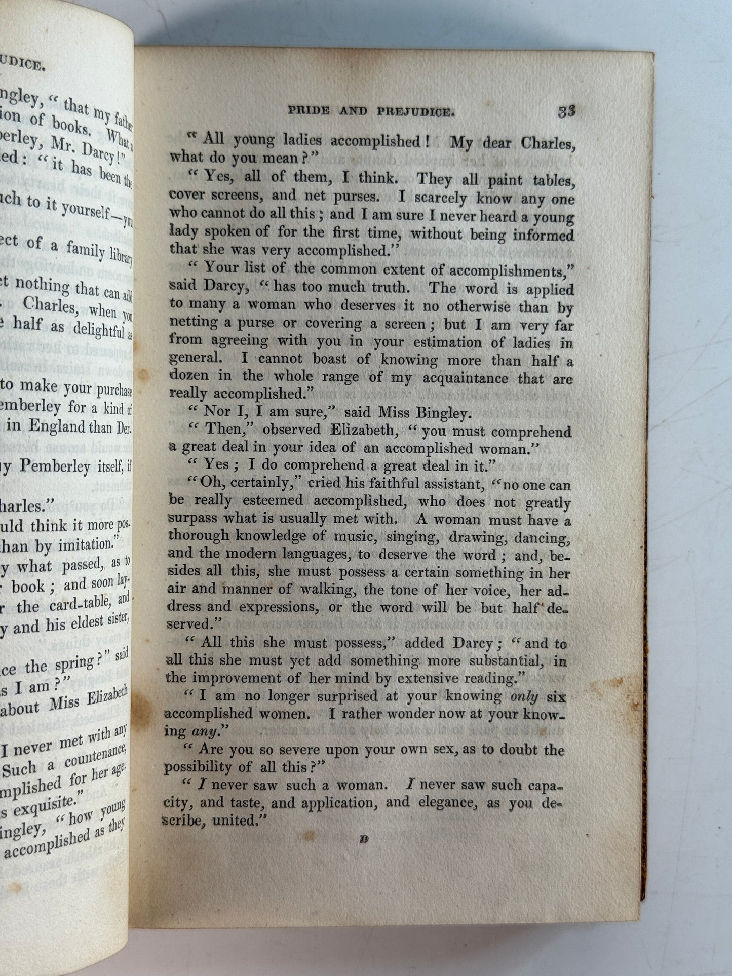Pride and Prejudice by Jane Austen 1833 First One Volume Edition
