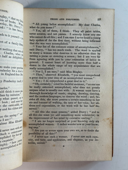 Pride and Prejudice by Jane Austen 1833 First One Volume Edition