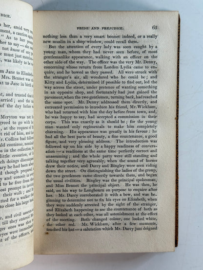 Pride and Prejudice by Jane Austen 1833 First One Volume Edition