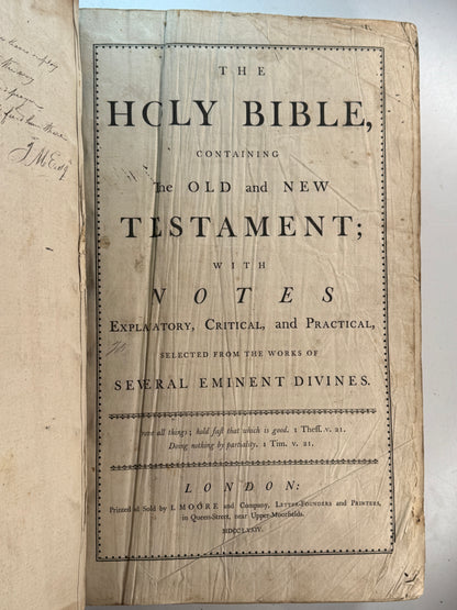 Antique King James Bible 1774