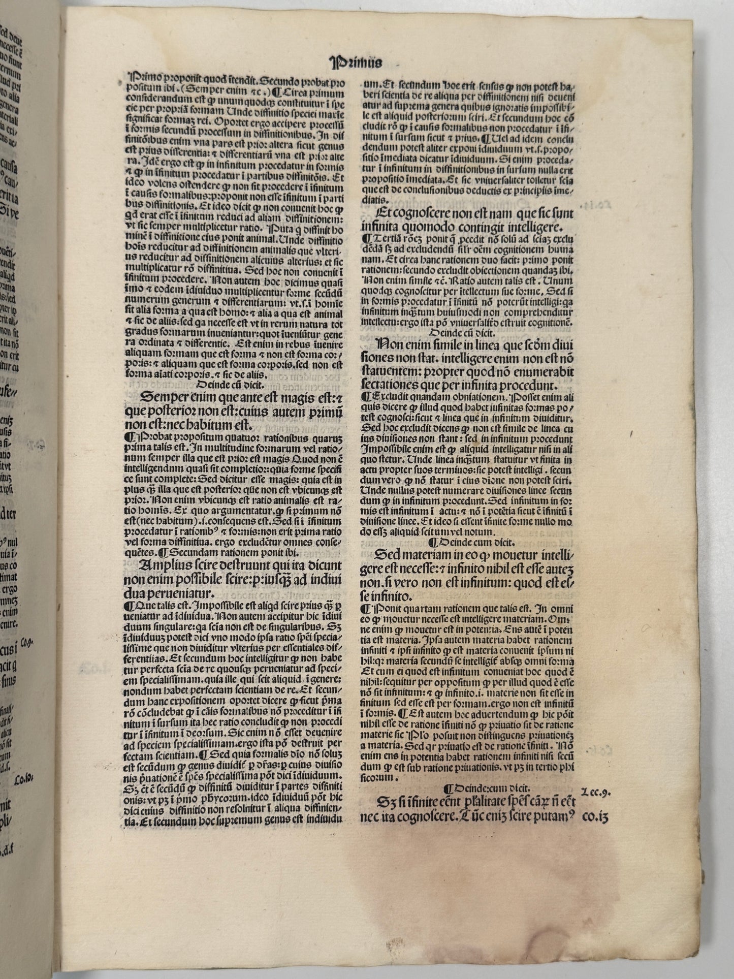 St. Thomas Aquinas' Commentary on Aristotle's Metaphysics 1493 Incunable