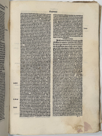 St. Thomas Aquinas' Commentary on Aristotle's Metaphysics 1493 Incunable