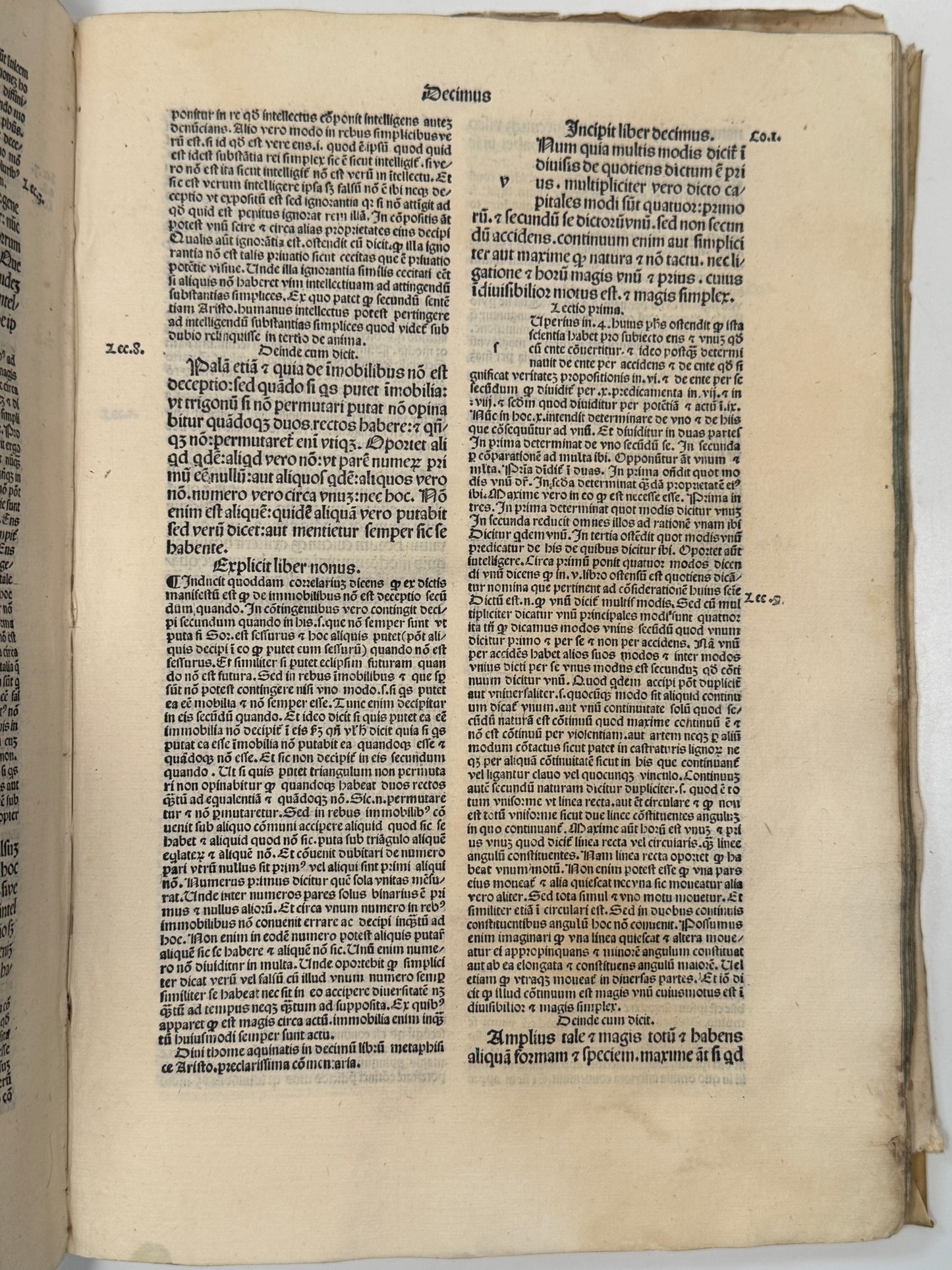 St. Thomas Aquinas' Commentary on Aristotle's Metaphysics 1493 Incunable