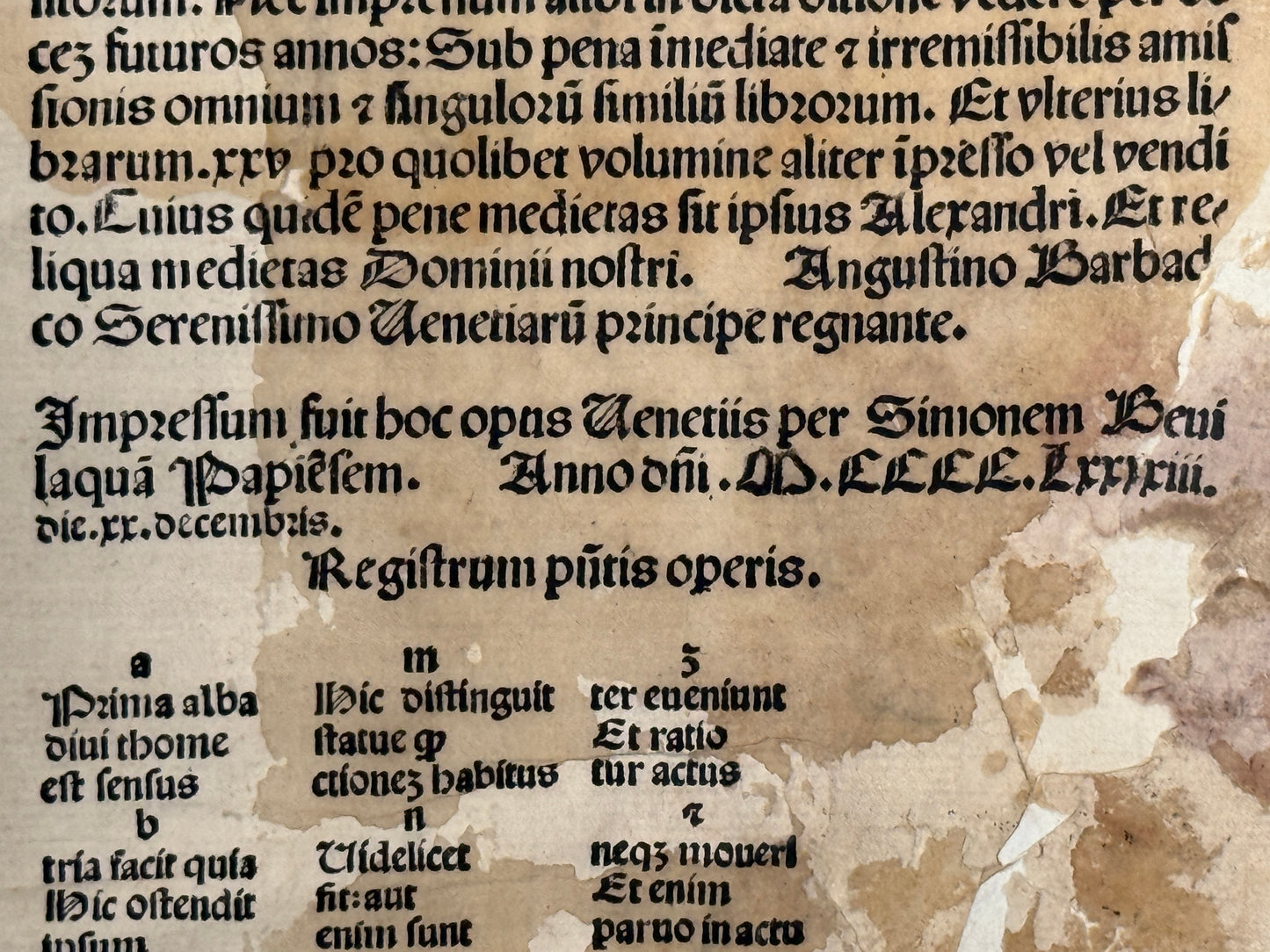 St. Thomas Aquinas' Commentary on Aristotle's Metaphysics 1493 Incunable