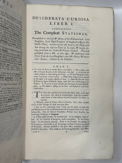 Desiderata Curiosa by Francis Peck 1732-5 First Edition