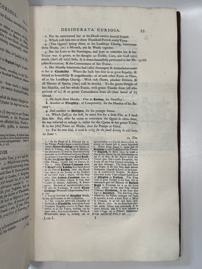 Desiderata Curiosa by Francis Peck 1732-5 First Edition