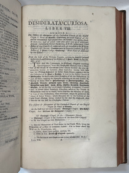 Desiderata Curiosa by Francis Peck 1732-5 First Edition