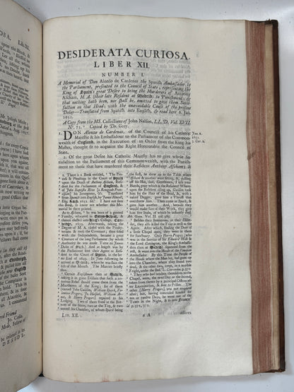 Desiderata Curiosa by Francis Peck 1732-5 First Edition