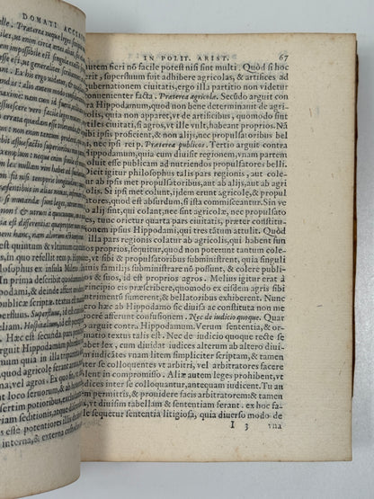 Acciaioli's Commentary on Aristotle's Politics 1566
