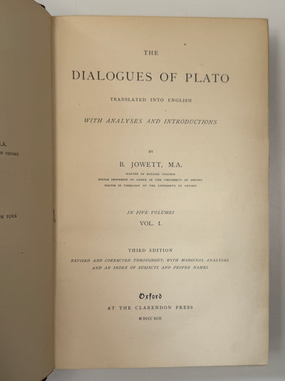 Plato's Dialogues 1892 Sangorski & Sutcliffe