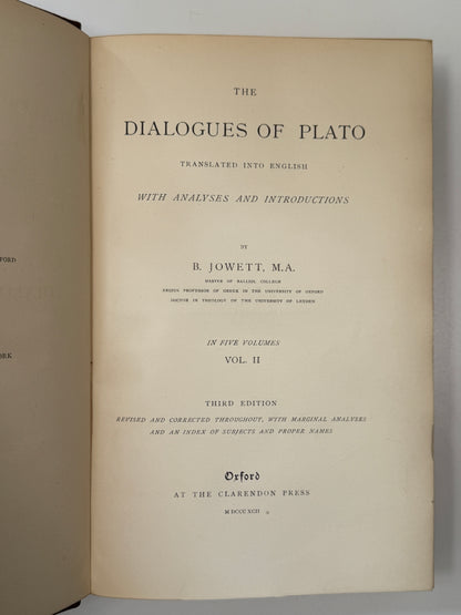 Plato's Dialogues 1892 Sangorski & Sutcliffe