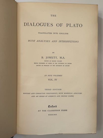Plato's Dialogues 1892 Sangorski & Sutcliffe
