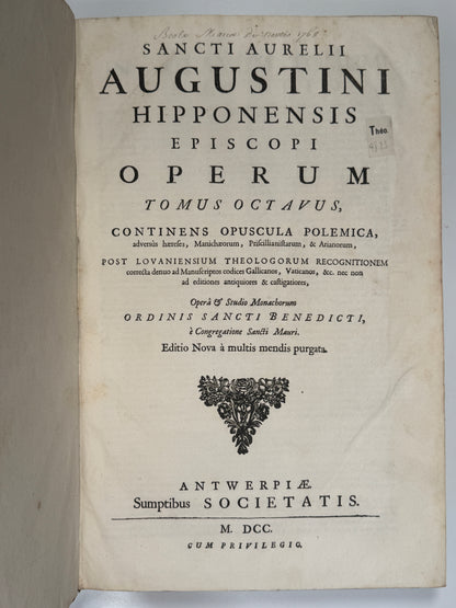 The Works of Saint Augustine 1700