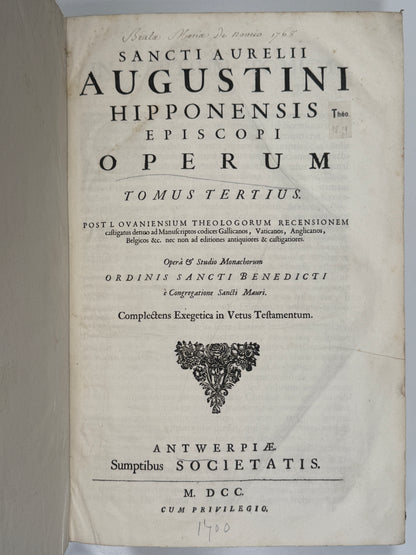 The Works of Saint Augustine 1700