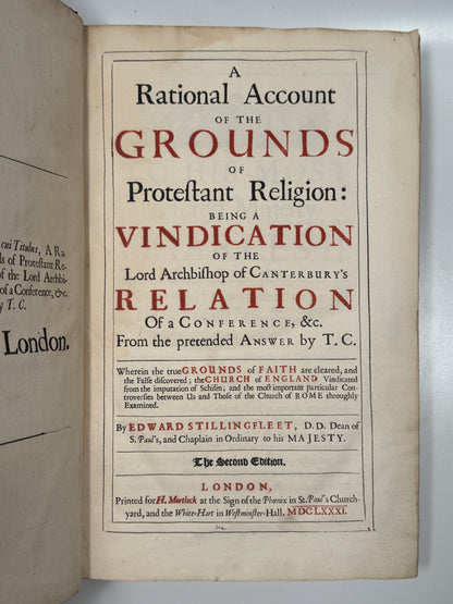 Stillingfleet's Rational Account of the Protestant Religion 1681