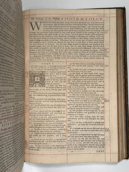 1709 Red-Ruled King James Bible in a Magnificent Contemporary Fine Binding