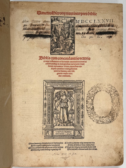 1515 Biblia Latina: Sacon/Koberger Imprint: Hand Coloured Folio
