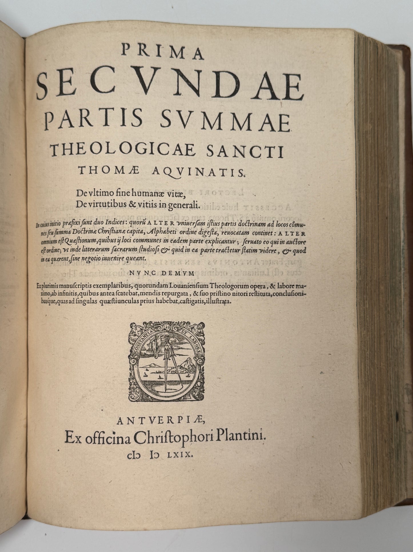 Summa Theologica by St. Thomas Aquinas 1569