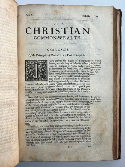 Leviathan by Thomas Hobbes 1651 First Edition First Issue