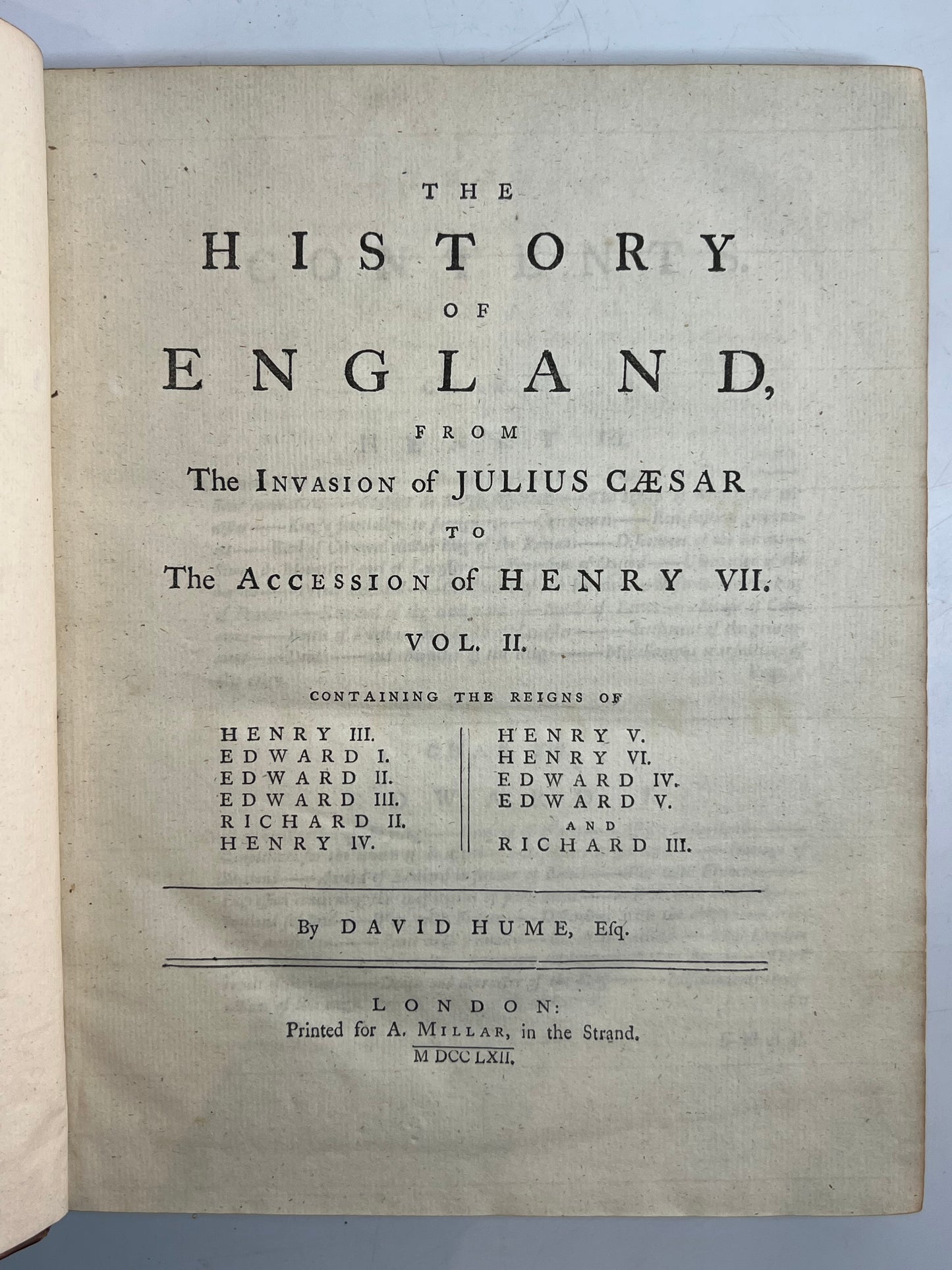 The History of England by David Hume 1759-1762 First Edition